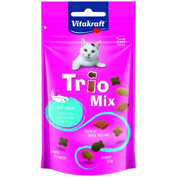 Vitakraft Trio Mix Macska Jutalomfalat Hallal 60g – jutalomfalat kutyáknak