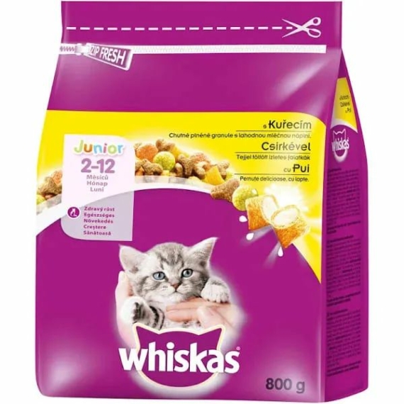 Whiksas száraz junior csirke 800gr – száraz macskatáp