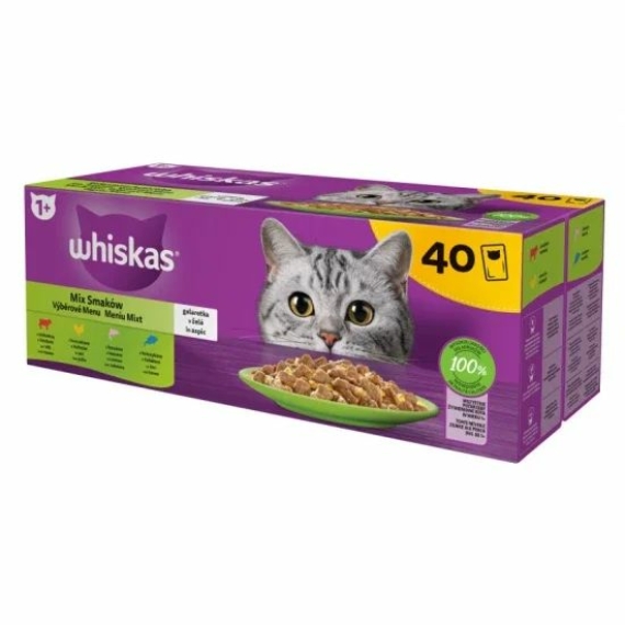 WHISKAS alutas 40-pack halas-húsos válogatás 40*85g – konzerves macskaeledel