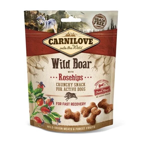 Carnilove Dog Crunchy Snack Wild Boar & Rosehips-  Vaddisznó Hússal és Csipkebogyóval 200g