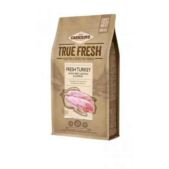 Carnilove True Fresh kutyatáp - Pulyka, vöröslencse és békalencse 1,4kg