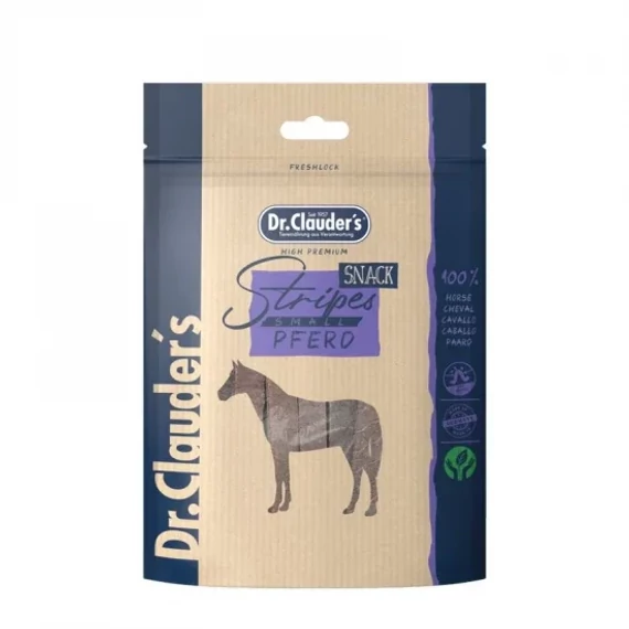 Dr.Clauders Dog Jutalomfalat Stripes Small Lóhús csíkok 80g