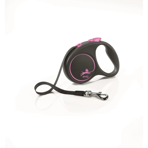 Flexi Black Design S Szalag 5m 15kg-ig Pink