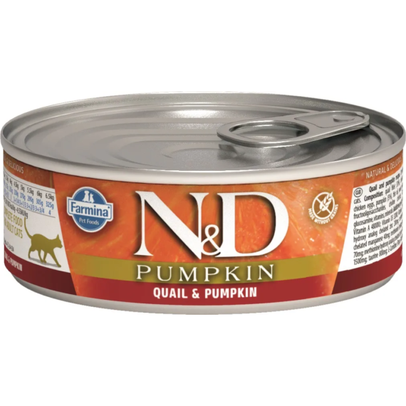 N&D Cat Pumpkin konzerv fürj&sütőtök 80g