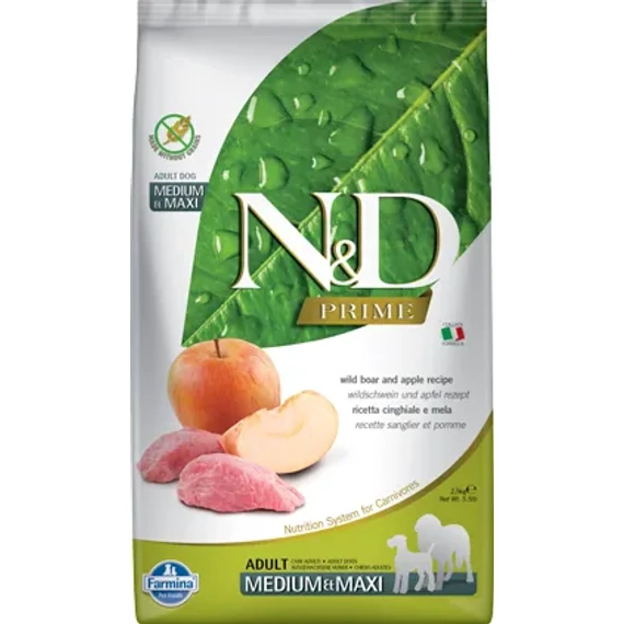 N&D Dog Prime vaddisznó&alma adult medium&maxi 2,5kg