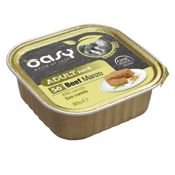 Oasy Cat Alutálka GF Adult Beef with carrots 85g