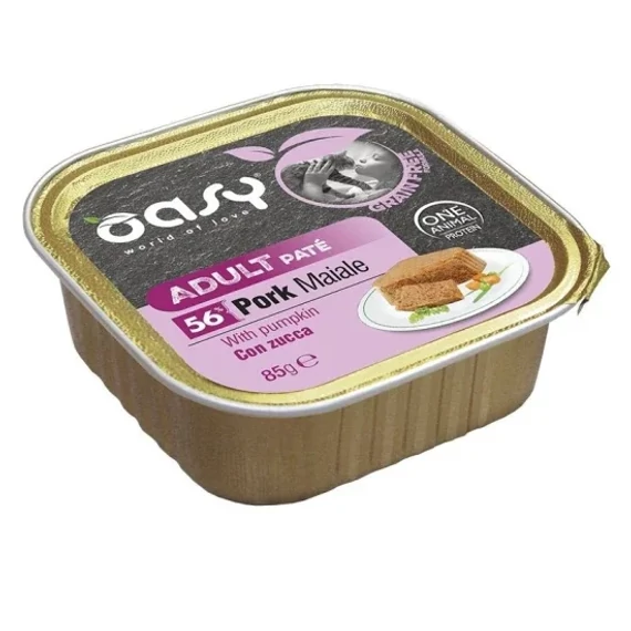 Oasy Cat Alutálka GF Adult Pork with pumpkin 85g