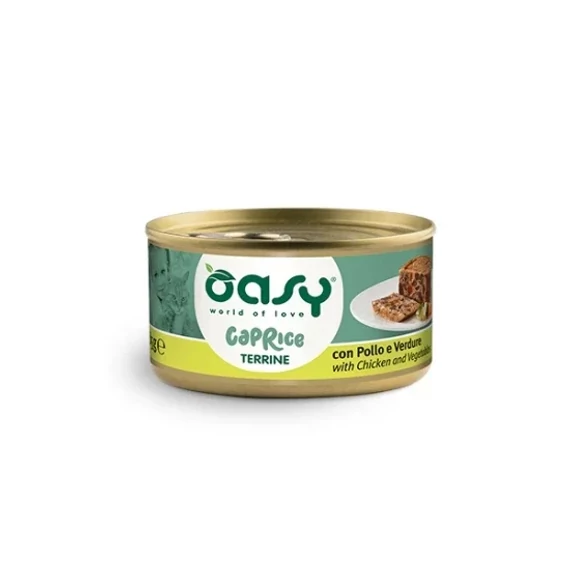 Oasy Cat Konzerv Caprice Terrine Chicken-Vegetables- csirkehús zöldség 85g