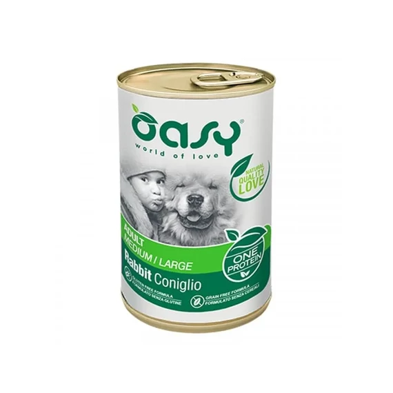 Oasy Dog Konzerv OP Adult Medium/Large Rabbit 400g