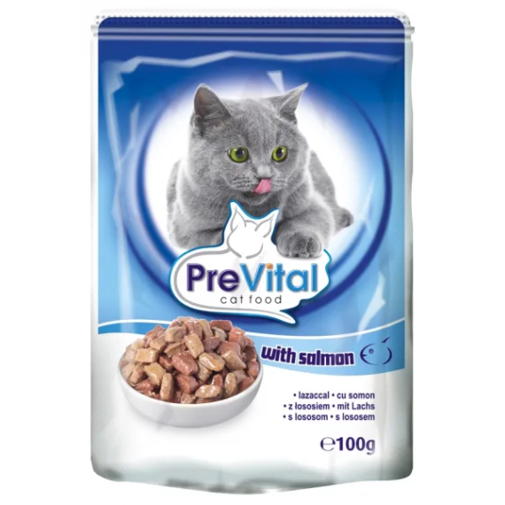 PreVital Alutasakos Macskaeledel Lazacos 100g