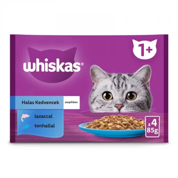 Whiskas alutasak 4-pack halas aszpikban 4x85g