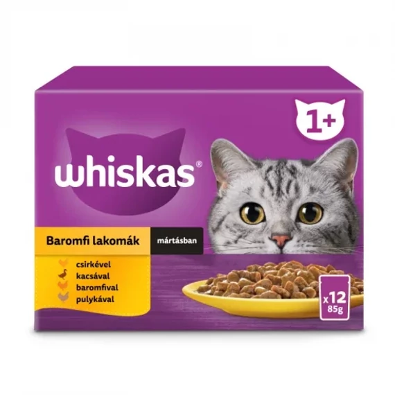 Whiskas Alutasakos Szárnyas Válogatás Mártásban 12x85g