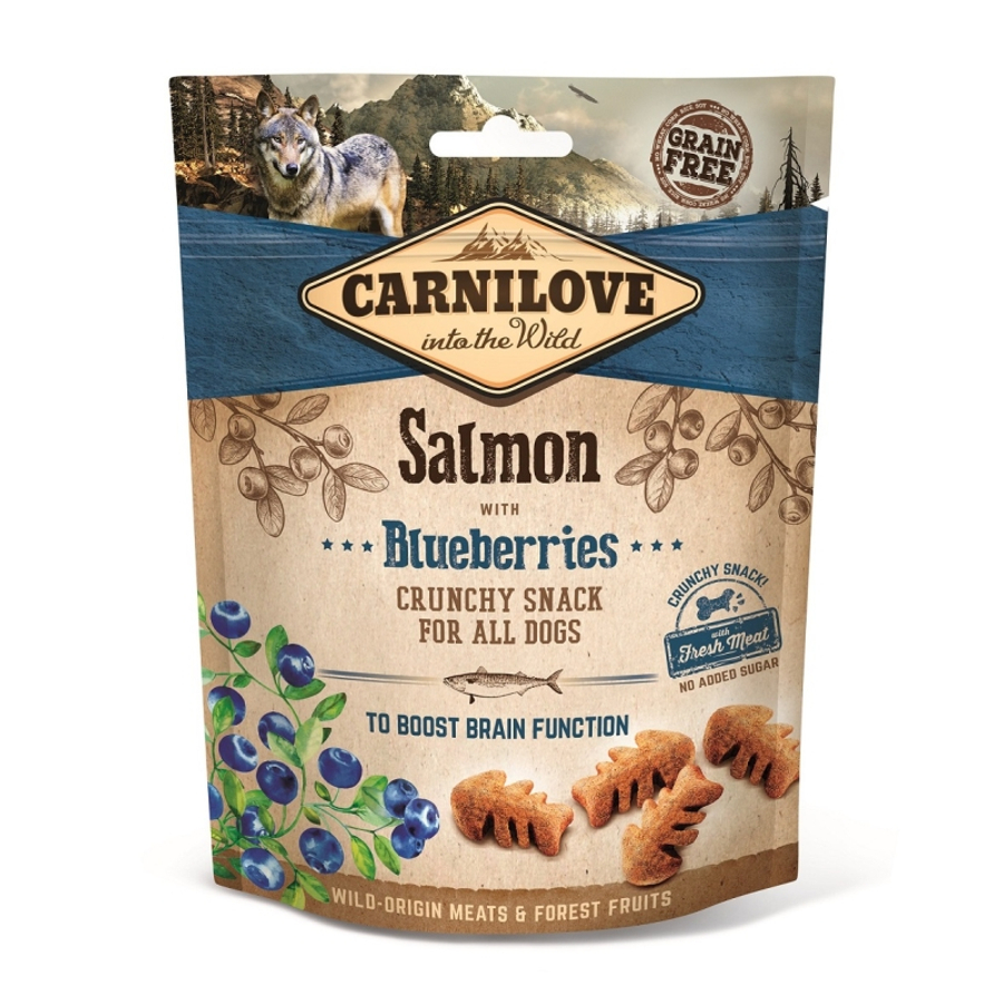 Carnilove Dog Crunchy Snack Salmon & Blueberries-  Lazac Hússalés Áfonyával 200g