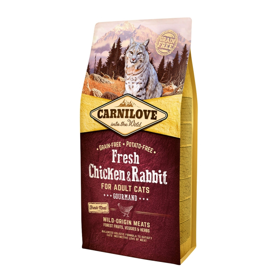 Carnilove Fresh Adult Cat Chicken & Rabbit Gourmand-  Csirke és Nyúl Hússal 6kg