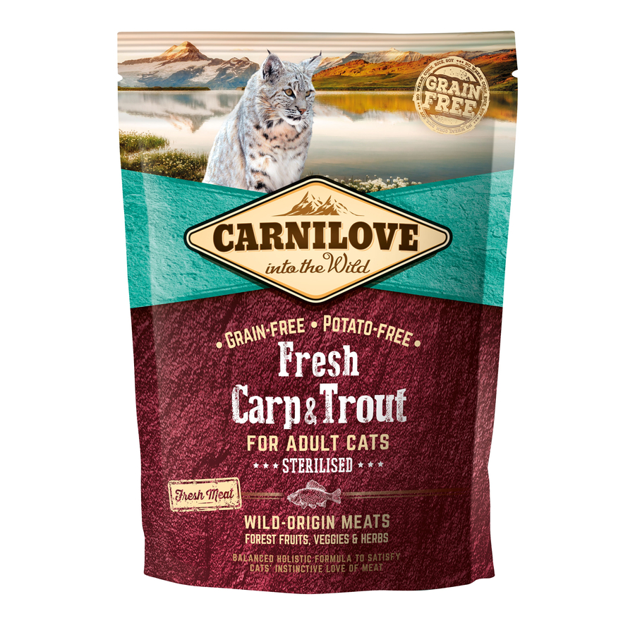 Carnilove Fresh Adult Cat Carp&Trout Sterilised - Ponty és Pisztráng Hússal 400g