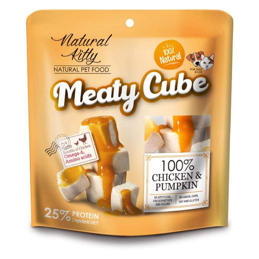 Natural Kitty Meaty Cube 100% Csirke & Sütőtök 60g